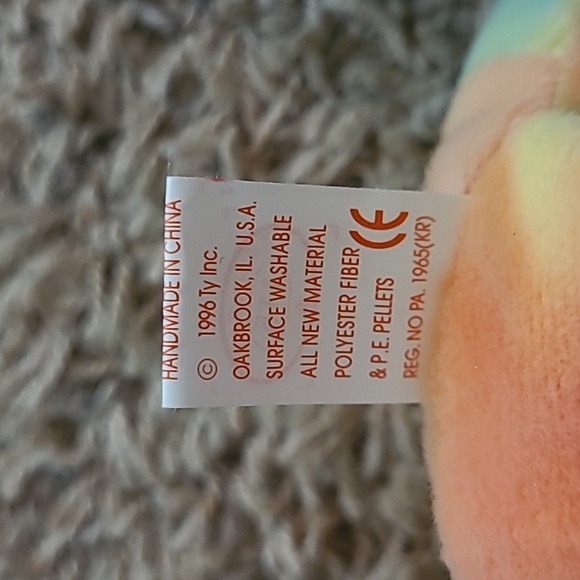 Ty Beanie Babies Peace the Bear Tie Dye Plush 1996 - Picture 7 of 7